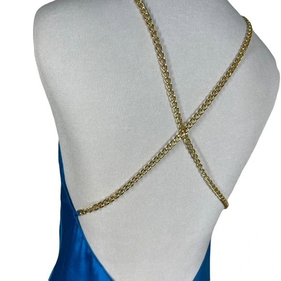 NWOT Amanda Uprichard X REVOLVE Claudia X Back Chain Dress in Sky Small - Picture 9 of 10